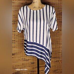 Project RUNWAY Navy and White Striped Blouse